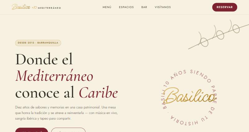 Basilico · Carta digital