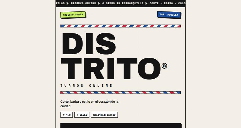 Distrito Barber · Turnos online