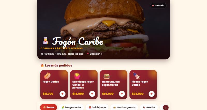Fogón Caribe · Menú a domicilio